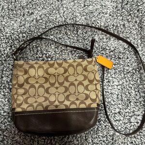 Coach signature crossbody with grab handle
